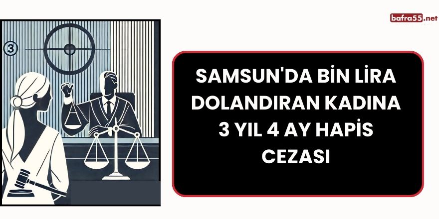 Samsun'da Bin Lira Dolandıran Kadına 3 Yıl 4 Ay Hapis Cezası