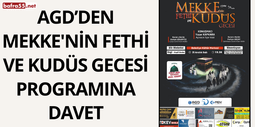 AGD’den Mekke'nin Fethi ve Kudüs Gecesi Programına Davet