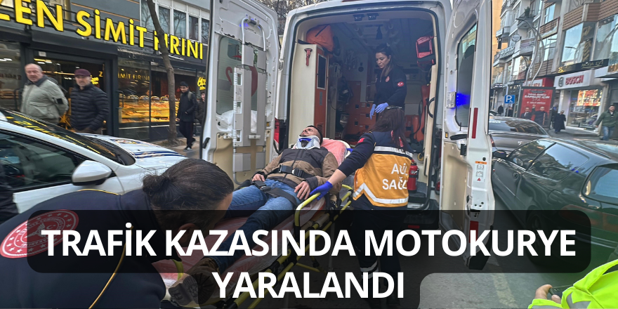 Trafik Kazasında Motokurye Yaralandı