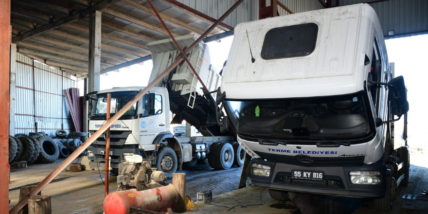 Terme Belediyesi Araç Bakımda Tasarrufa Gidiyor