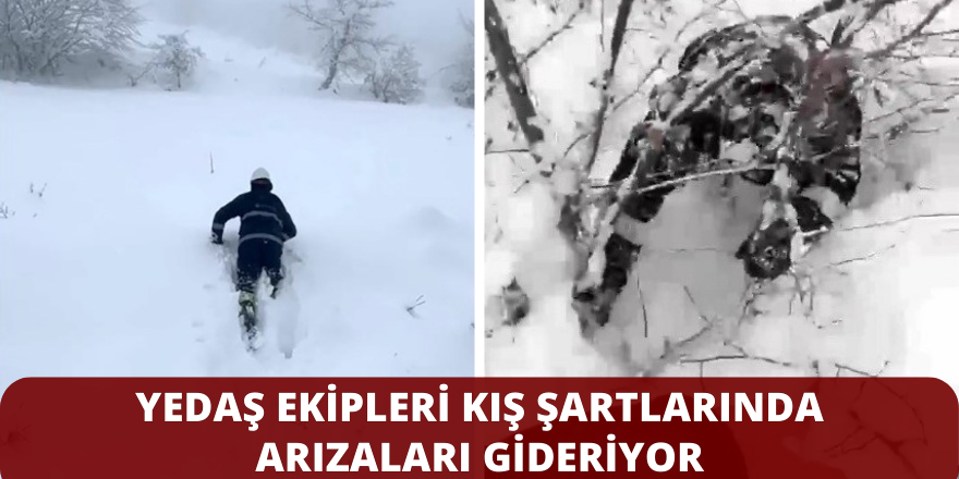 YEDAŞ Ekipleri Kış Şartlarında Arızaları Gideriyor