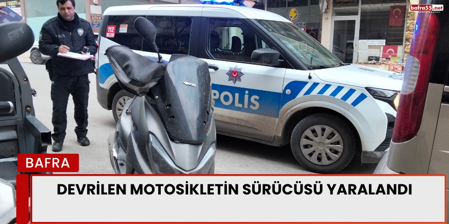 Devrilen motosikletin sürücüsü yaralandı