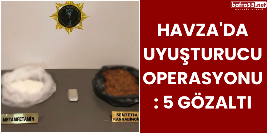 Havza'da Uyuşturucu Operasyonu: 5 Gözaltı