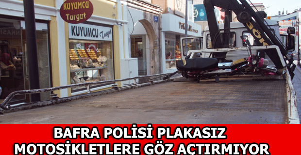 Bafra Polisi Plakasız Motosikletlere Göz Açtırmıyor