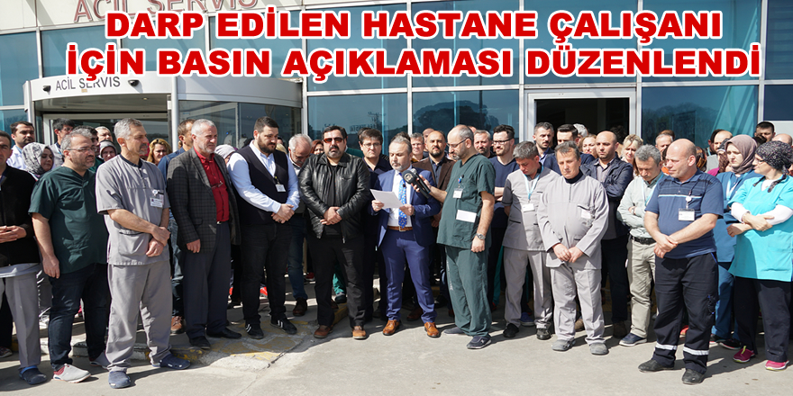 Bafra'da Darp Edilen Hastane Çalışanı İçin Basın Açıklaması