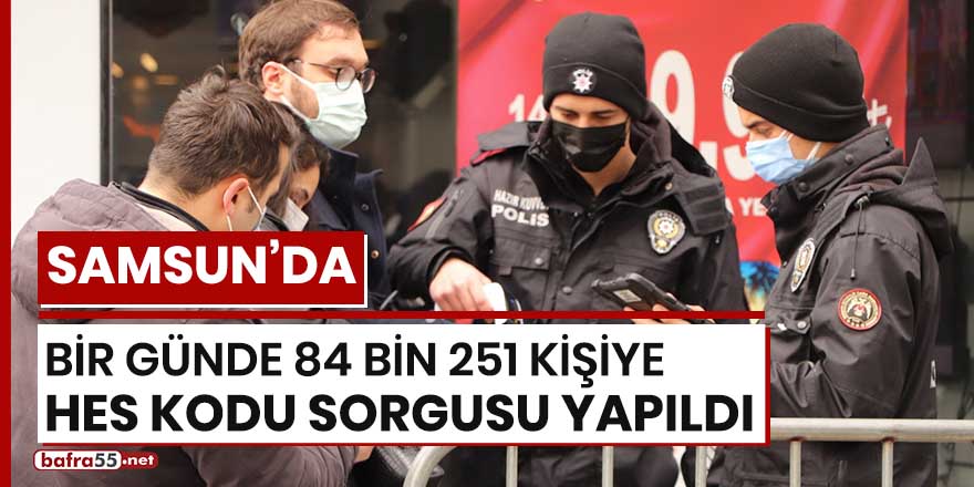 Samsun'da bir günde 84 bin 251 kişiye HES kodu sorgusu yapıldı