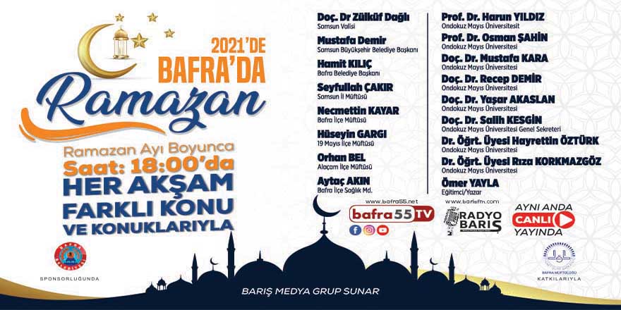 '2021'de Bafra'da Ramazan' programı her akşam canlı yayında