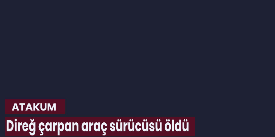 Direğe çarpan araç sürücüsü öldü