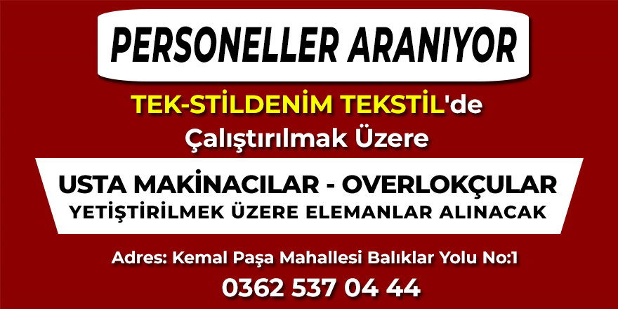 Tek-StilDenim Tekstil Personeller Arıyor!