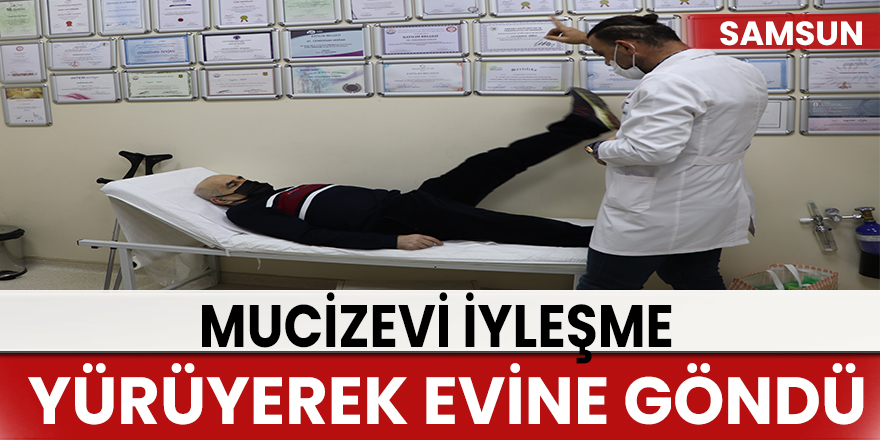 Yürüyemeyen yarı felçli hastayı yürüyerek evine gönderdi