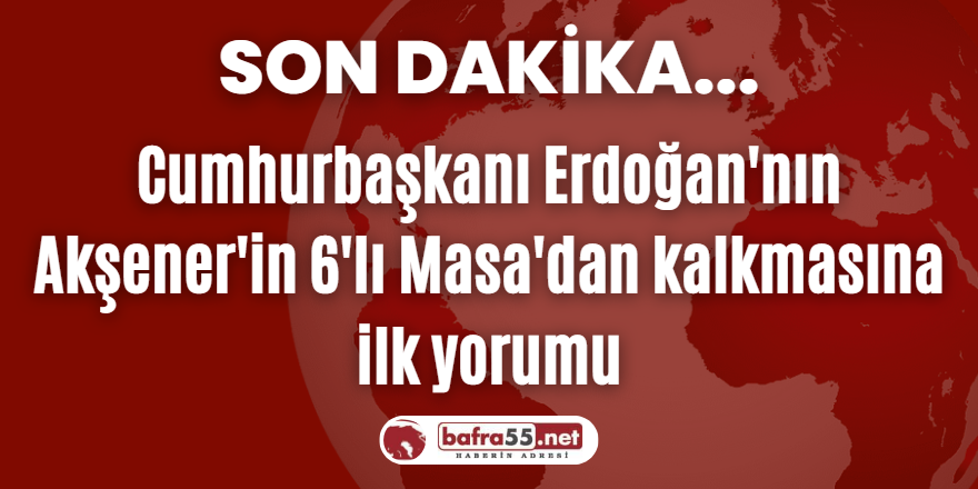 Cumhurbaşkanı Erdoğan'nın Akşener'in 6'lı Masa'dan kalkmasına ilk yorumu