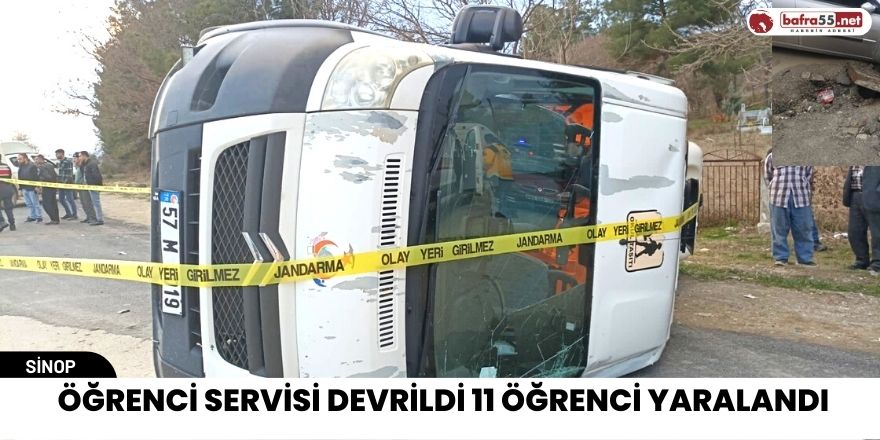 Öğrenci Servisi Devrildi 11 Öğrenci Yaralandı