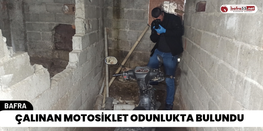 Bafra'da Çalınan Motosiklet Odunlukta Bulundu