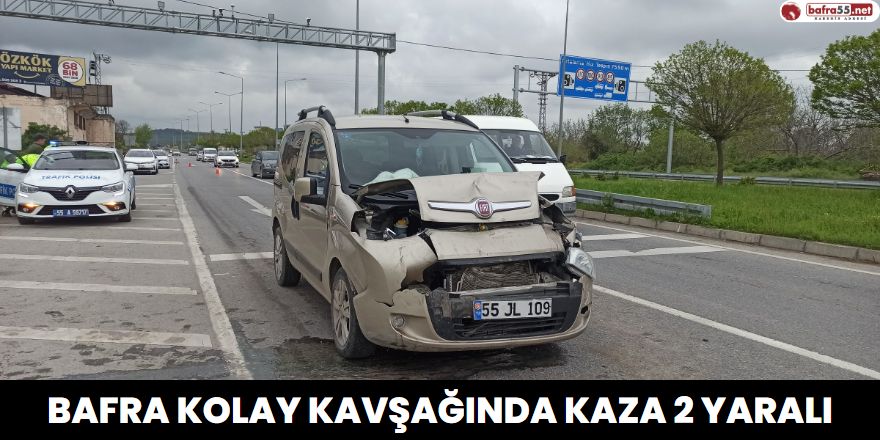 Bafra Kolay Kavşağında Kaza 2 Yaralı