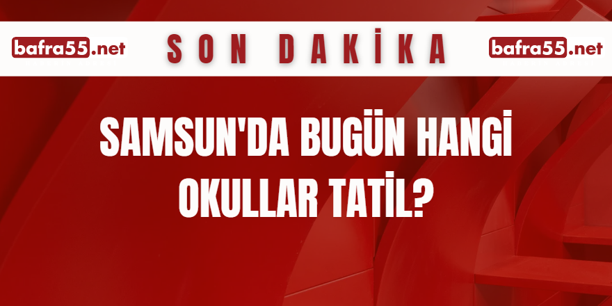 Samsun'da Bugün Hangi Okullar Tatil?