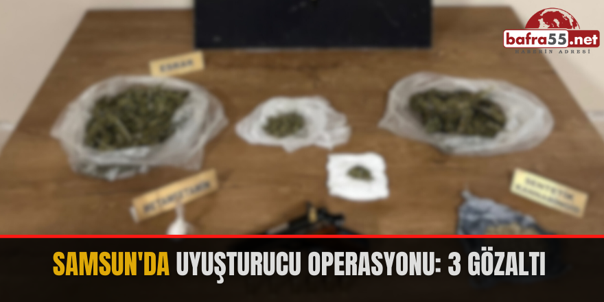 Samsun'da uyuşturucu operasyonu: 3 gözaltı