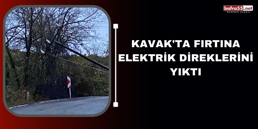 Kavak'ta fırtına elektrik direklerini yıktı