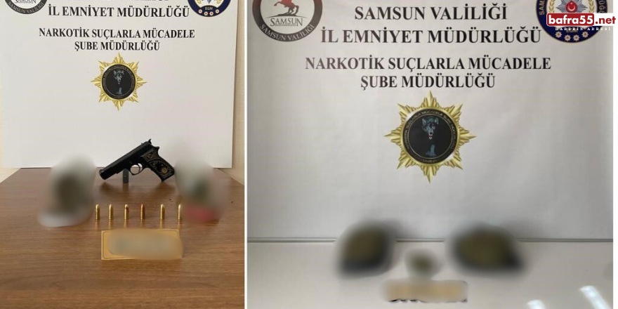 Samsun'da uyuşturucu madde ve ruhsatsız tabanca ele geçirildi