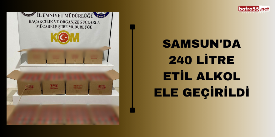 Samsun'da 240 litre etil alkol ele geçirildi