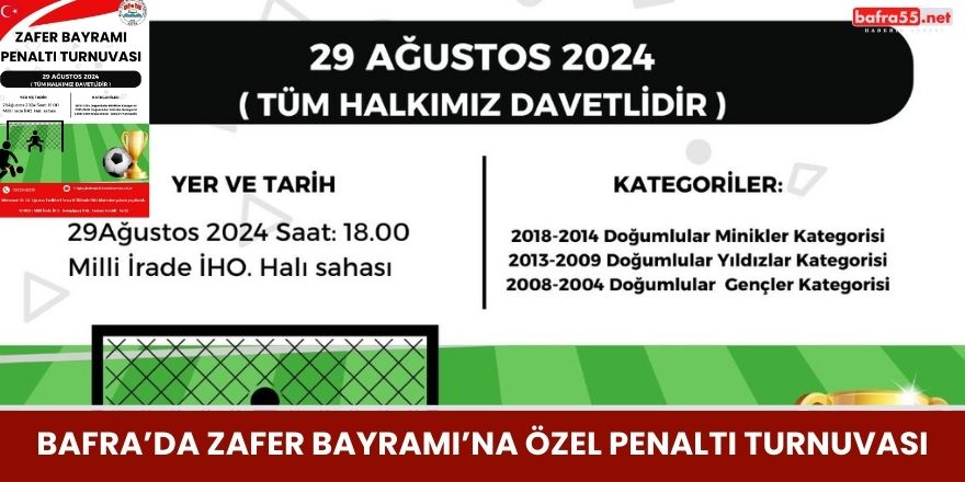 Bafra’da Zafer Bayramı’na Özel Penaltı Turnuvası