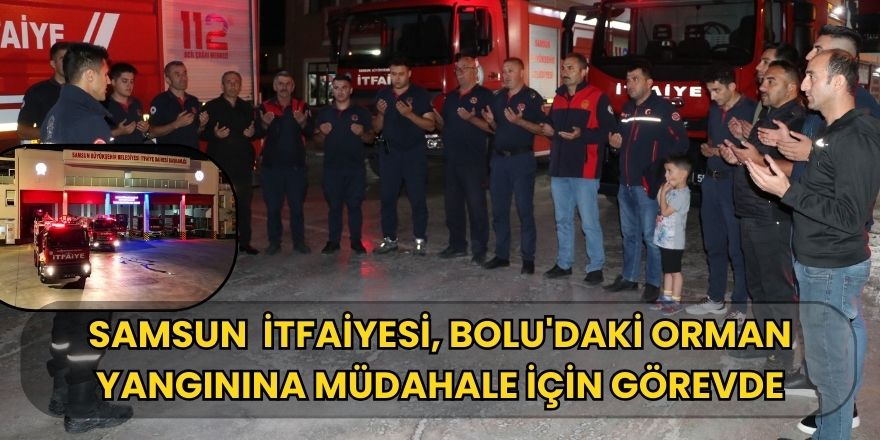 Samsun  İtfaiyesi, Bolu'daki Orman Yangınına Müdahale İçin Görevde