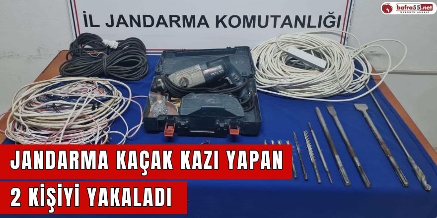 Jandarma kaçak kazı yapan 2 kişiyi yakaladı