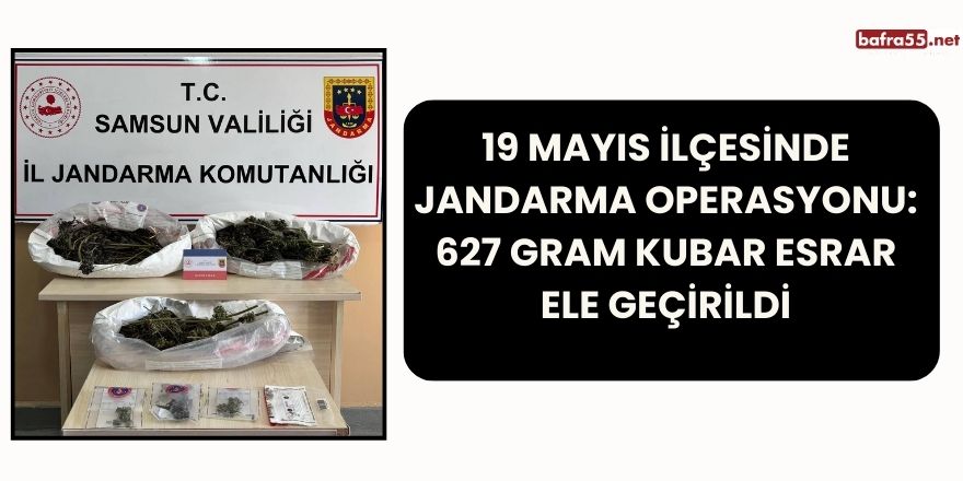 19 Mayıs İlçesinde Jandarma Operasyonu: 627 Gram Kubar Esrar Ele Geçirildi